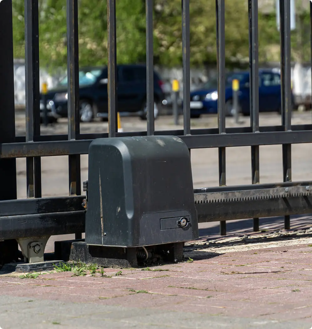 Sliding gate motor on pavement